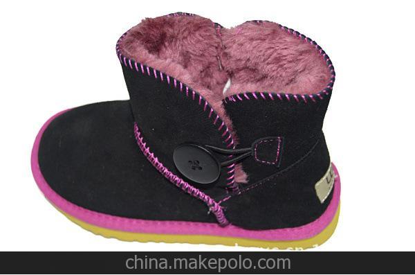 專業雪地靴代理 彩色拼色牛絨 黑紫雪地靴中筒靴糖果色 ugg雪地靴
