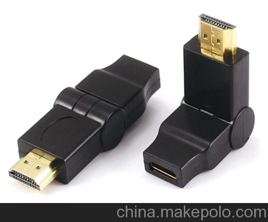 廠家直銷 HDMI C 母對A公 旋轉(zhuǎn)轉(zhuǎn)接頭圖片