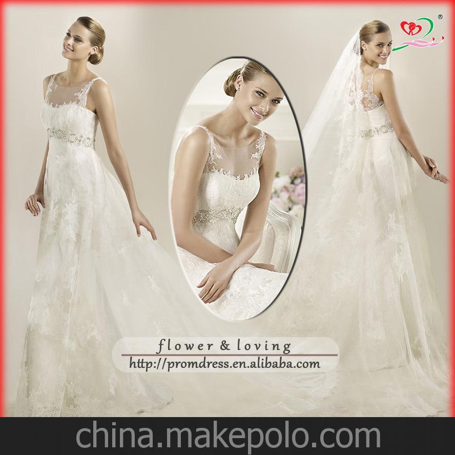 2013新款 修身 魚尾新娘婚紗禮服 新款婚紗批發 婚紗廠WD-1153