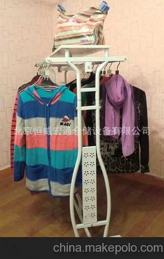 新款雙杠中島展示架服裝店貨架服裝展示落地架服裝架 展示架圖片