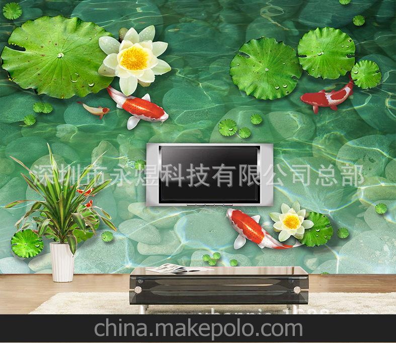 廠家版壁畫 墻紙壁紙定制 山水風景壁畫 防水防蛀