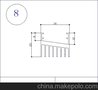 供应8号梳子型散热器 电子散热器铝合金型材加工厂家