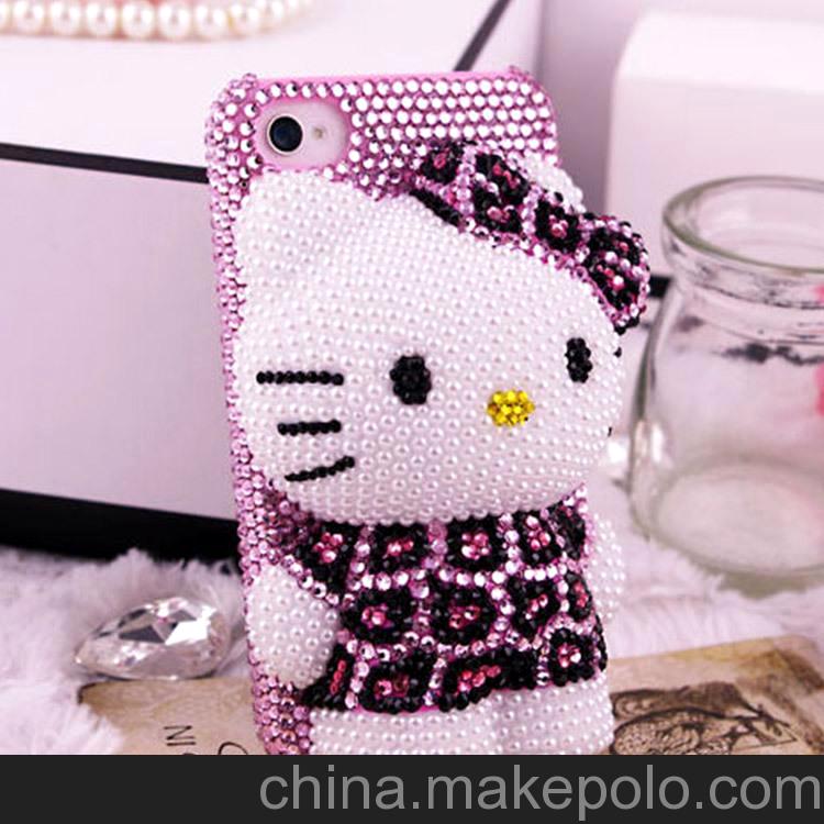 hello kItty Iphone4貼鉆手機殼 蘋果手機配件