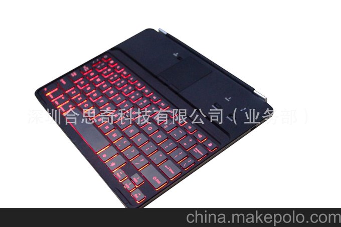 廣東藍牙鍵盤(pán)廠(chǎng)家 無(wú)線(xiàn)藍牙鍵盤(pán) IPAD藍牙鍵盤(pán) 博通方案 七彩背光圖片
