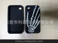 新款潮牌苹果iphone4/4S手指硅胶外壳 iphone5骷髅手机夜光硅胶套