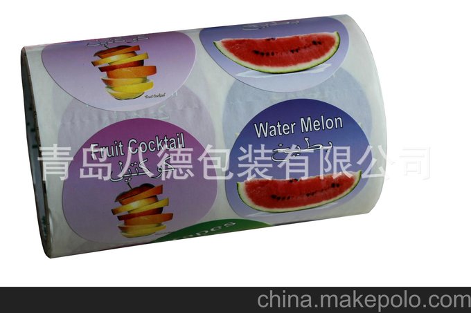 圓形不干膠標簽，水果產(chǎn)品標簽圖片
