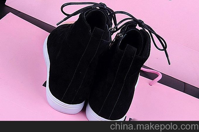 （磨砂皮金屬鐵頭混搭）秋季女士短靴新款圖片