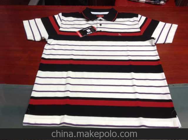廠家定做男式全棉間條品牌polo衫