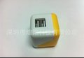 厂家直销新款双USB5V2.1A旅行充电器 骰子USB美规折叠脚旅充