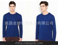 贴牌服装加工男士长袖T恤 光板纯色T恤