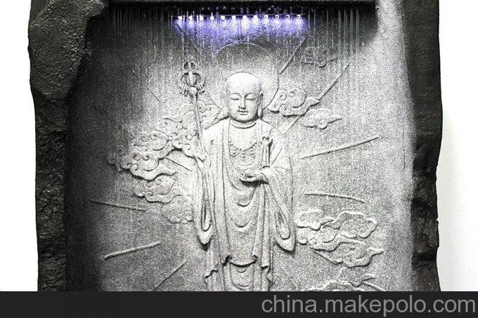 吉祥擺件 家居客廳佛像流水噴泉 水景擺設 時(shí)來(lái)運轉裝飾工藝品圖片