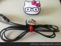 2013流行的圣诞礼品HELLO KITTY耳机绕线器 厂家定制