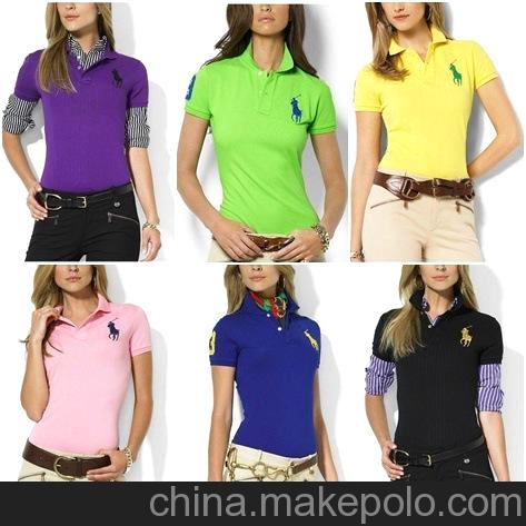 POLO衫女 2013新款夏季POLO衫女装 批发翻领女士T恤短袖POLO衫女